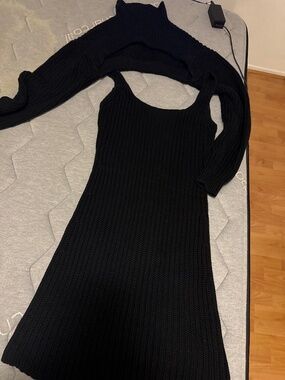 RTA knitted dress with pull on jacket